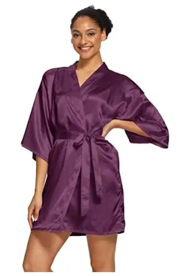 Summer Champagne Chinese Bride Wedding Robe Satin Sleepwear Women Nightgown Sexy Nightdress Lady Kimono Bathrobe Gown Negligee