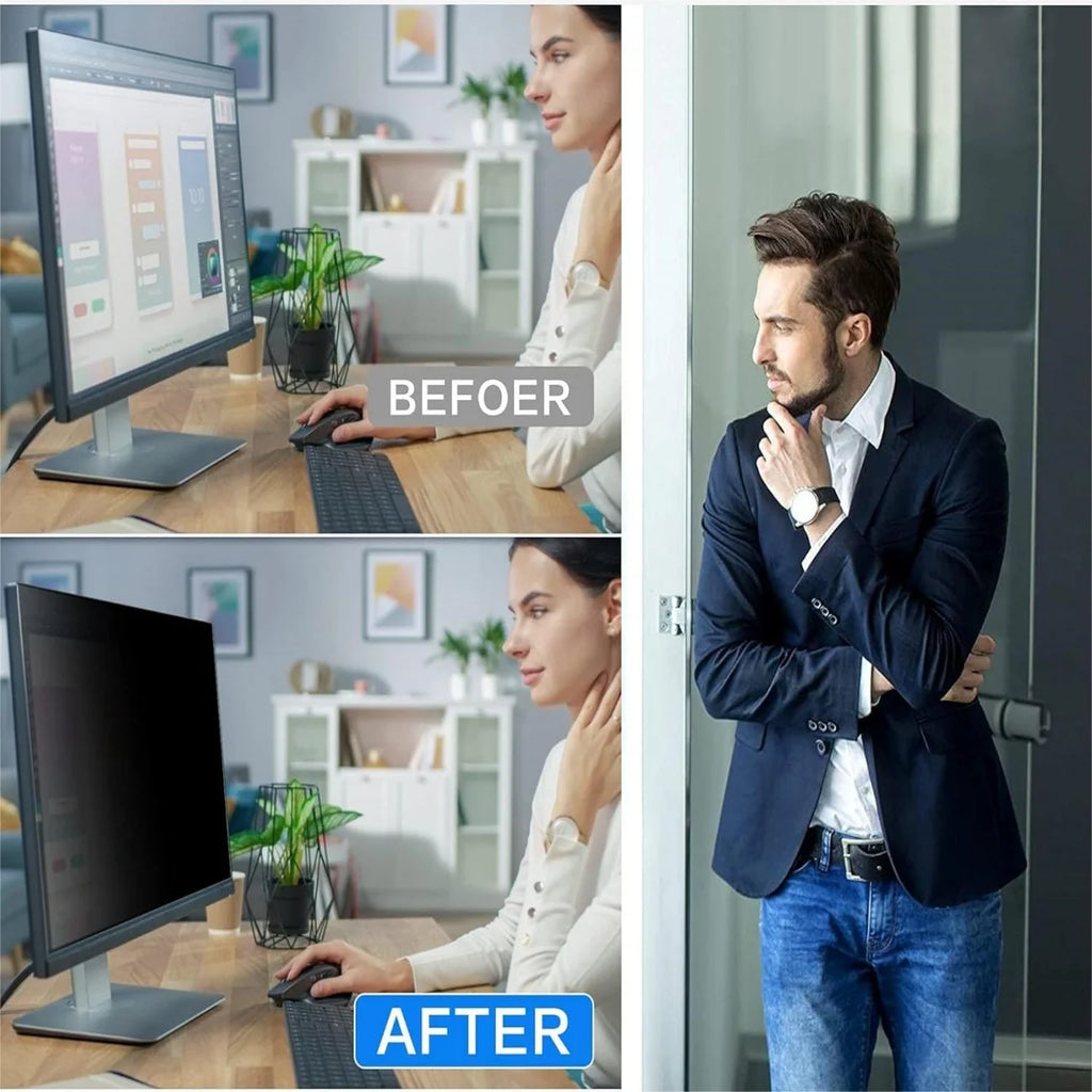 24-Inch 16:9 Computer Privacy Screen Protector Removable Anti-Glare Blue Light Filter Eye Protection Shield