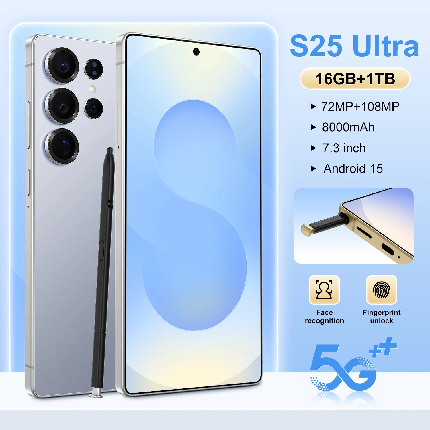 Free Shipping Cheap  S25 Ultra 5G Mobile Phone 16GB+1TB Deca Core Wholesale Price Android 13 Smartphone S25 Ultra