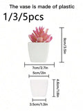 5pcs Artificial Mini Succulent Potted Plants Decor Home Decor for Living Room Bedroom Bathroom Valentine's Day Wedding