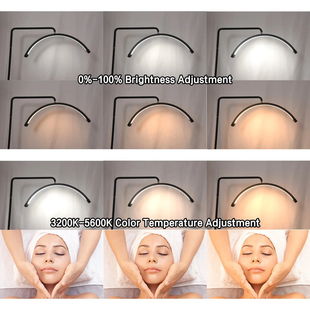 For FOSOTO FT-Y9 28 Inches 45W Half Moon Light with Rhinestone Lighting Beauty Phone Holder Eyelash Extensions Lighting