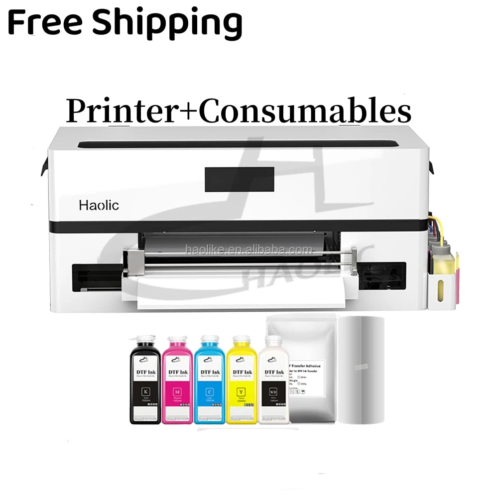 Easy to Use A3 DTF Printer Bundle with XP600 Complete Kit for Heat Transfer on Cotton T Shirts Custom Clothing Fabric Items