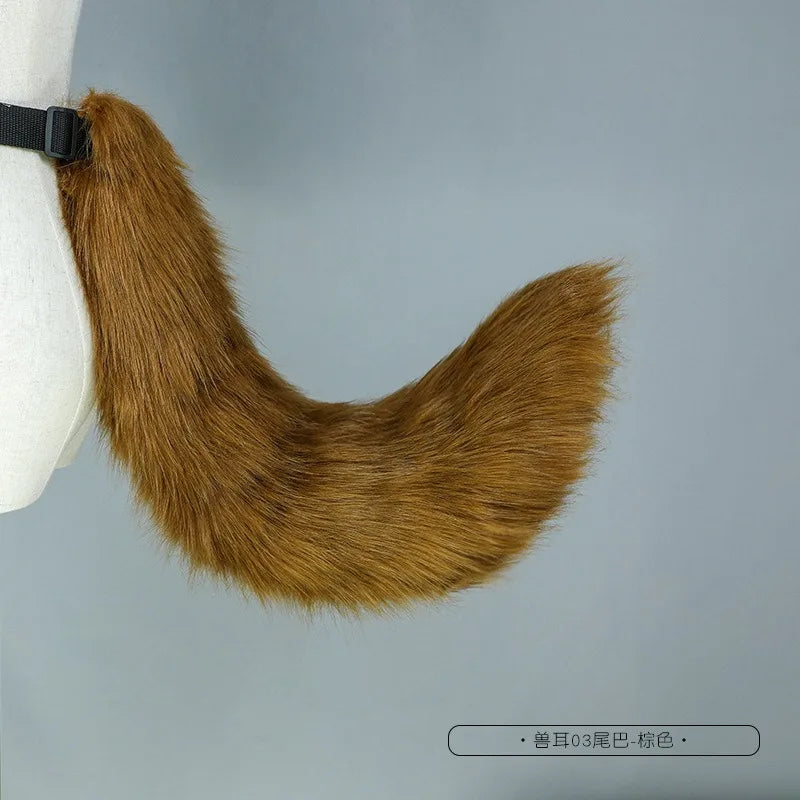Customized Handmade Plush Simulation Fursuit Animal Tail for Women Halloween Tail Cosplay Accessories