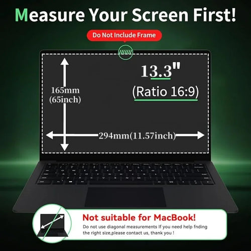 13.3 Inch 16:9 Aspect Ratio Peeping Privacy Shield Anti-Spy Anti-Blue Light Laptop Protector with 2.5D Radian