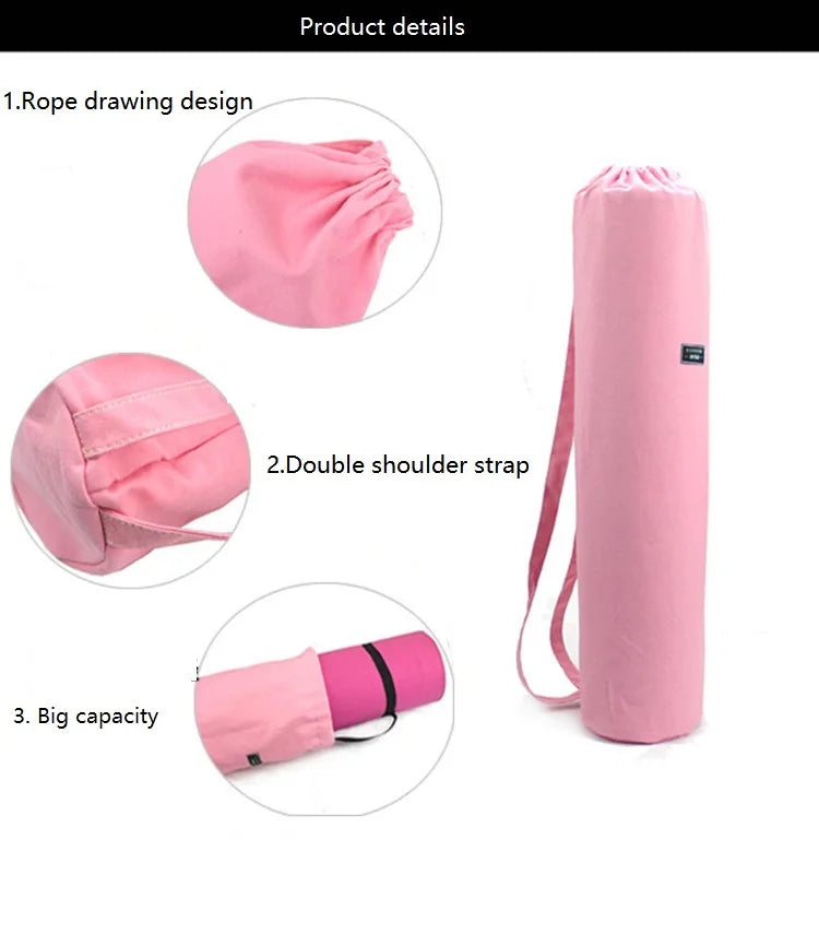 Canvas Yoga Mat Bag for Yoga Mat Carry Bag Gym Mat Backpack Lengthen Yoga Bags Multifunction Storage Bag for Fitness Mat
