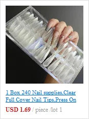 XXL Long Straight Square Shape Tips for Acrylic False Nail with Box Extra Long XL C Curve Tips Half Cover Nail Tip Manicure Tool