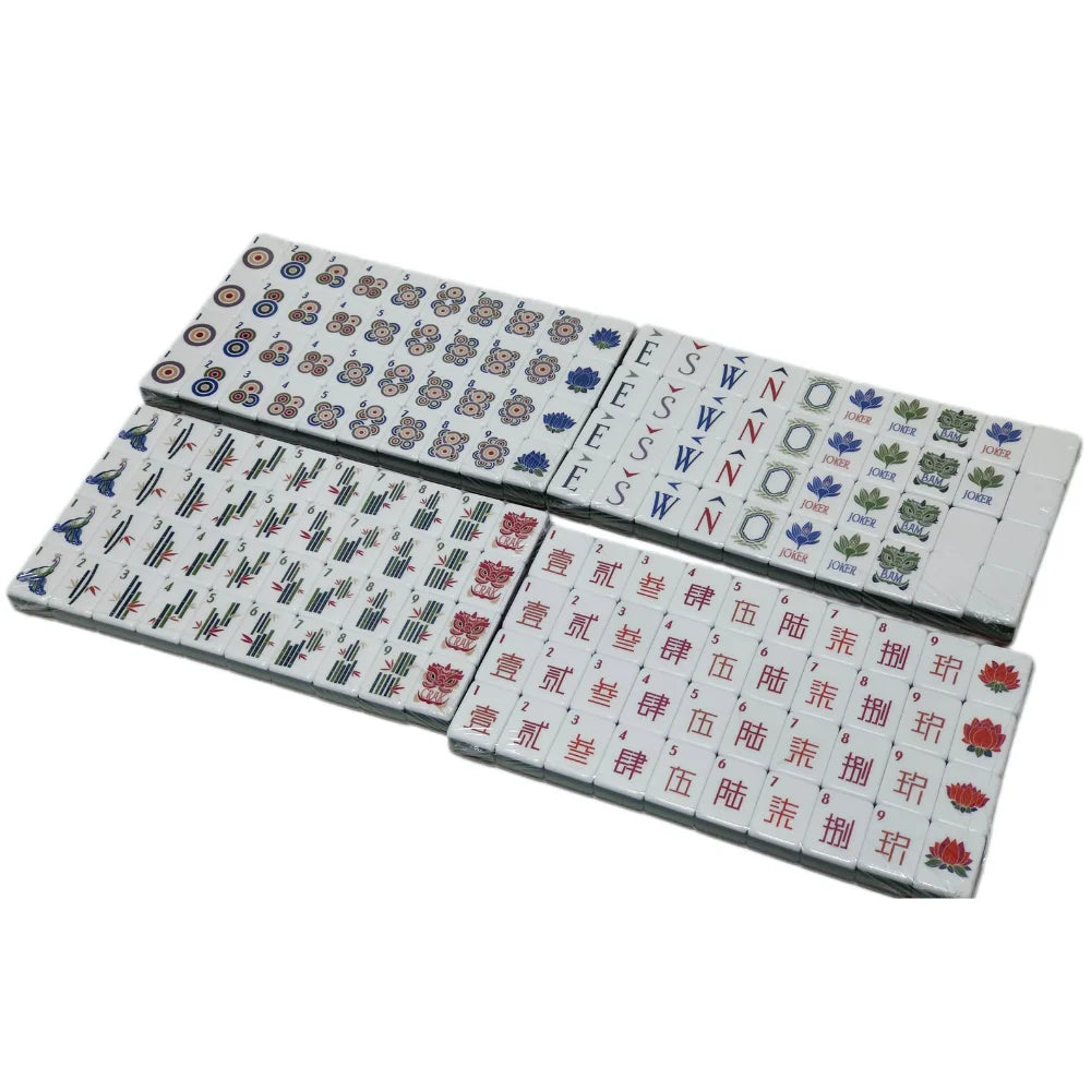 Wholesale Acrylic Pink Crystal 160 Pieces Luxury American Style Singapore Tiles Game Set Modern Western Mahjong