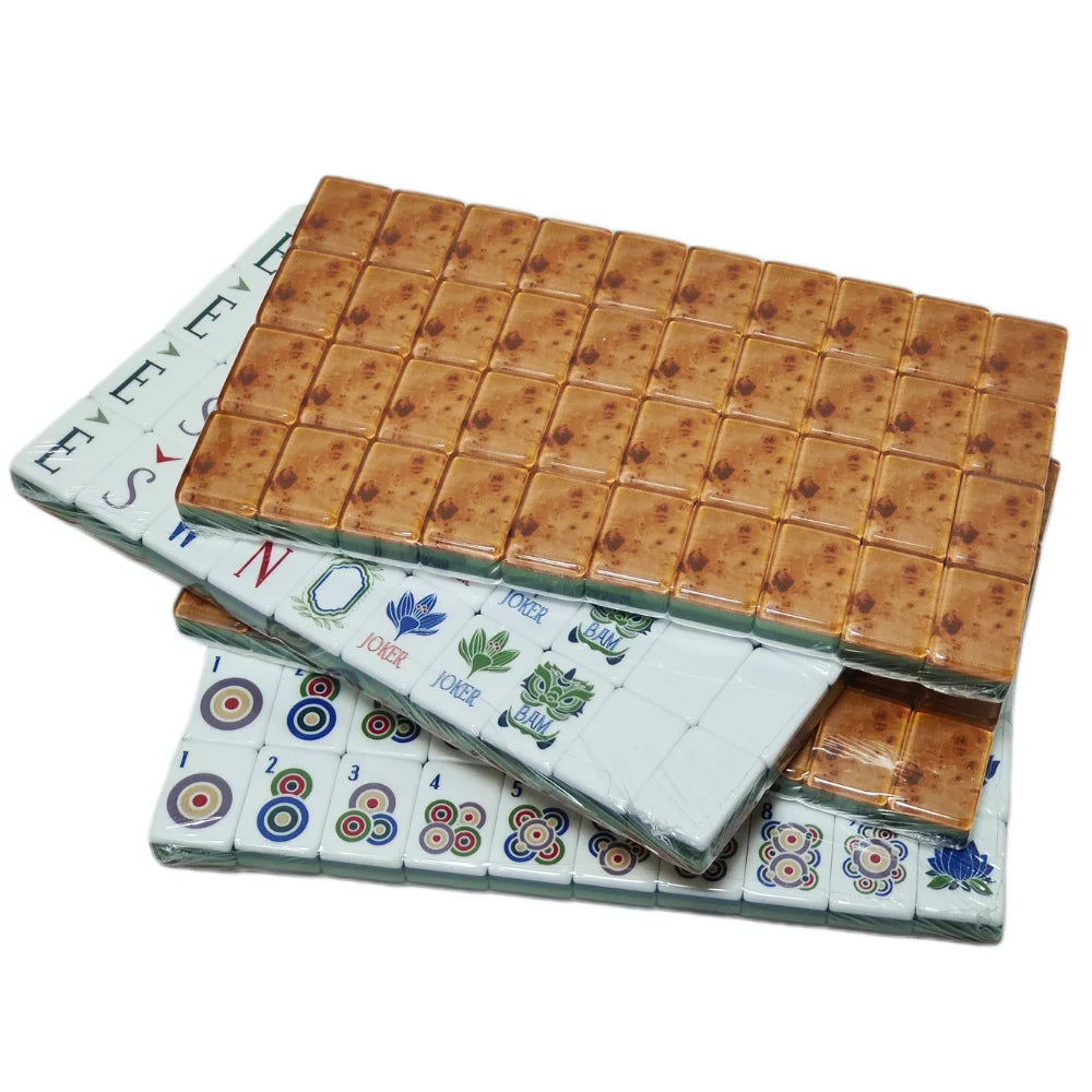 Wholesale Acrylic Pink Crystal 160 Pieces Luxury American Style Singapore Tiles Game Set Modern Western Mahjong