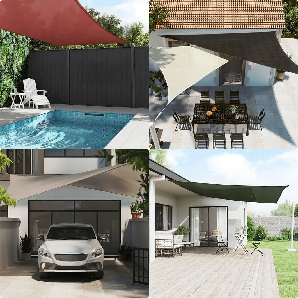 W2B VidaXL Sunshade Sail 1.75 Oz/ft² Orange 6.6x11.5' HDPE Square Pattern Outdoor Patio Garden Shade Sail UV Woven Technique