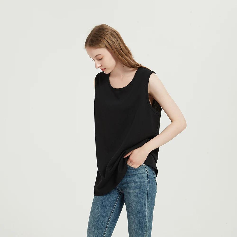 5G Radiation Protection  Silver Cotton EMF Shielding RFID Blocking Tank Top