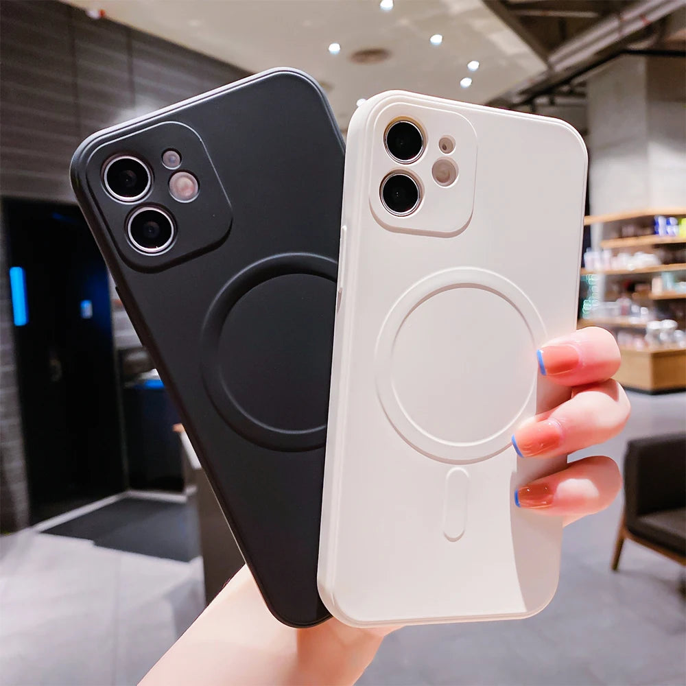 Magnetic Liquid Silicone TPU Phone Case for iPhone 16 Pro Max Mobile Phone Cases