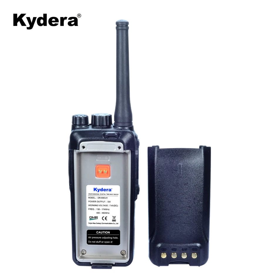 True Digital Dual Band VHF/UHF DMR Radio Transceiver DR-880UV Cross Band Roaming IPx4 Water Resistant 5-10KM Range Walkie Talkie
