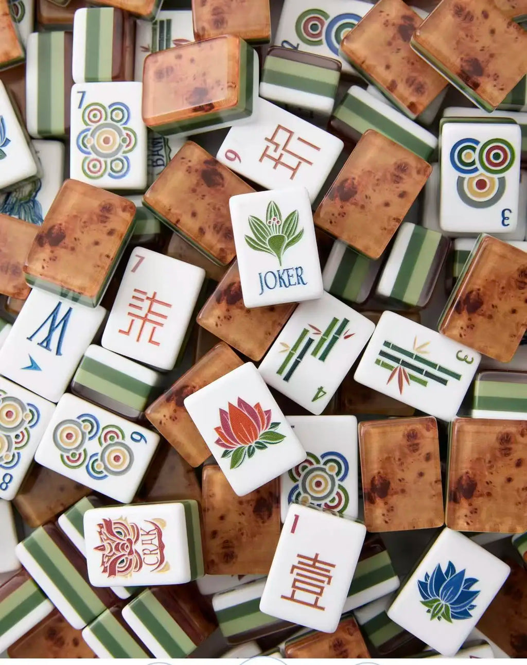 In Stock Beach Supplies New Mini Travel 4 Layer Engraved Eco Acrylic Luxury Wood Grain 160 Set America Mahjong Tiles