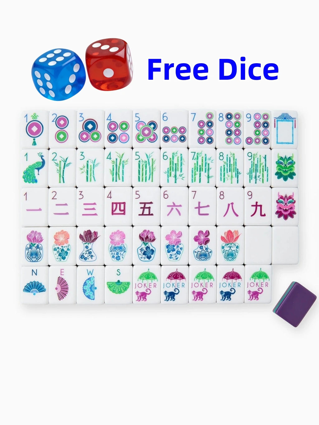 In Stock Beach Supplies New Mini Travel 4 Layer Engraved Acrylic Luxury 160 Purple Set America Mahjong Tiles