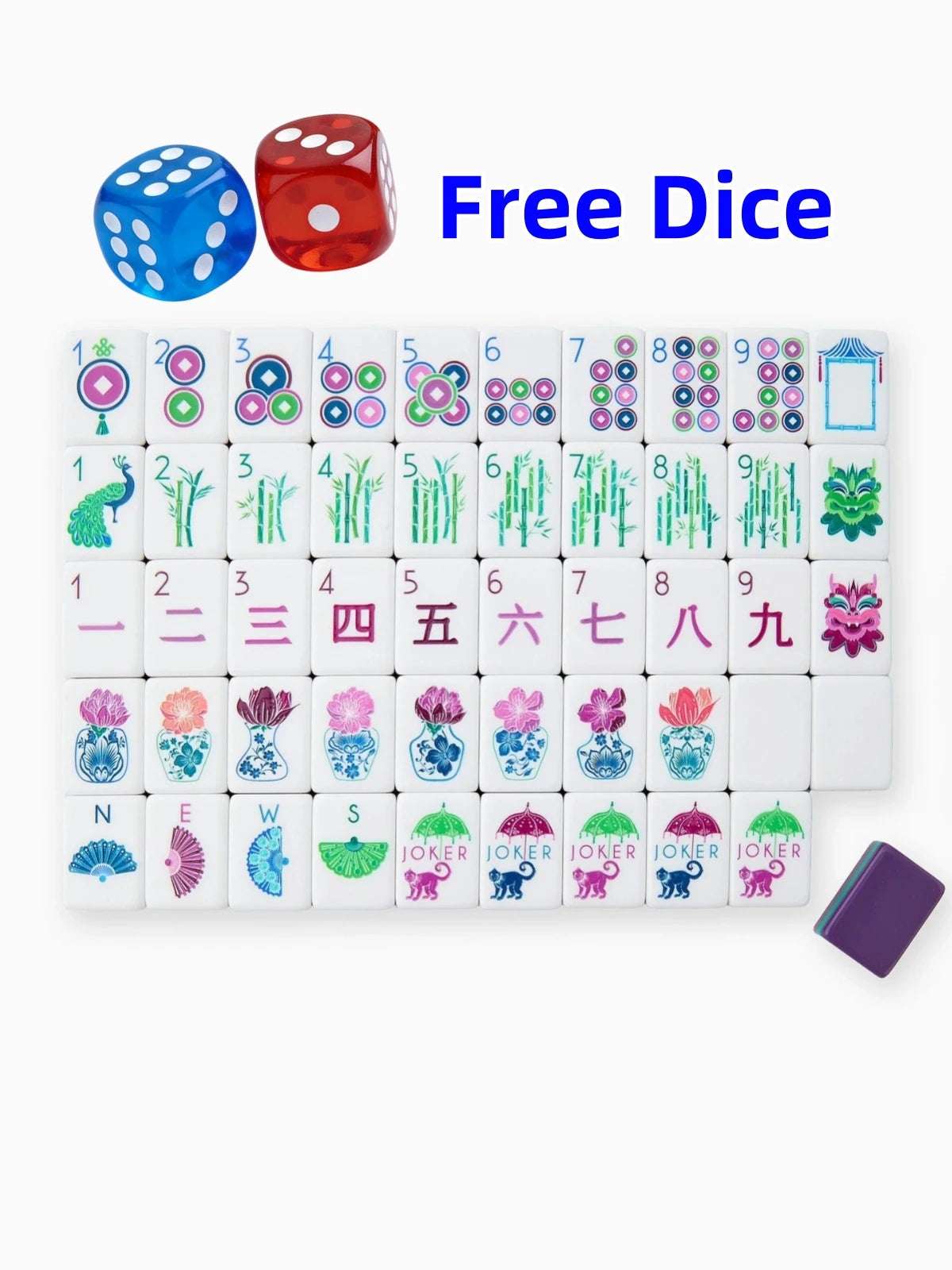 In Stock Beach Supplies New Mini Travel 4 Layer Engraved Acrylic Luxury 160 Purple Set America Mahjong Tiles
