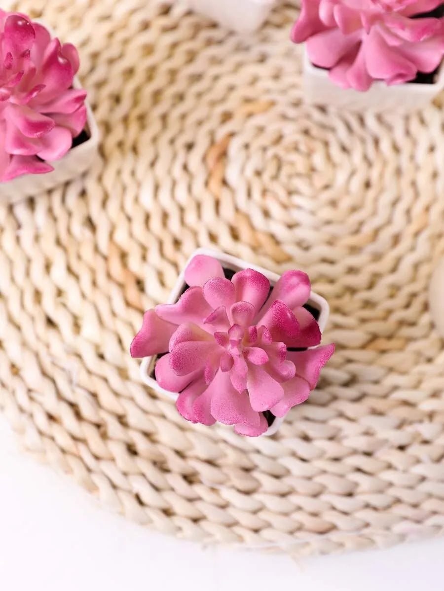 5pcs Artificial Mini Succulent Potted Plants Decor Home Decor for Living Room Bedroom Bathroom Valentine's Day Wedding