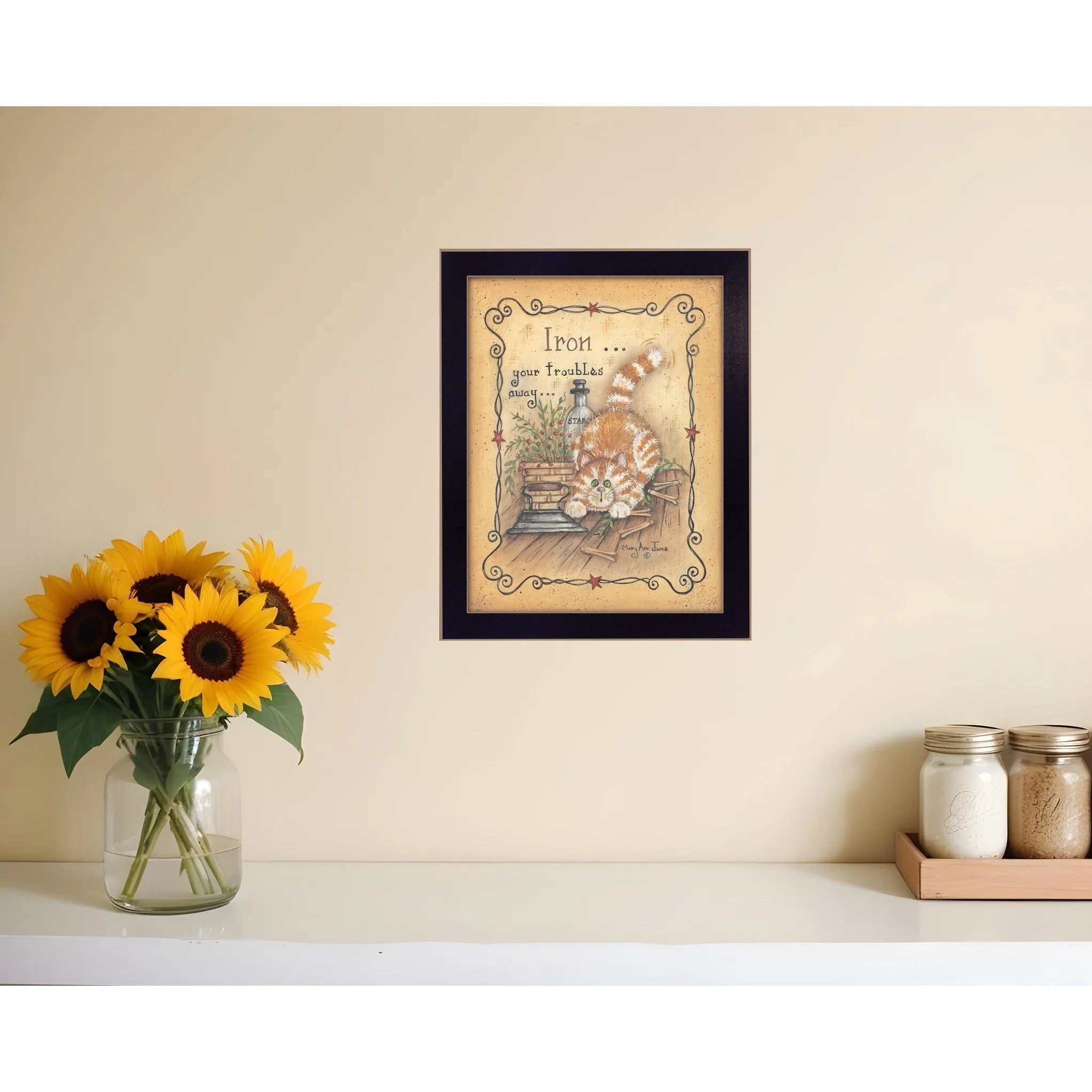 HMS Iron Wall Art Black Framed Laundry Print Home Decor Troublesolving Your Space