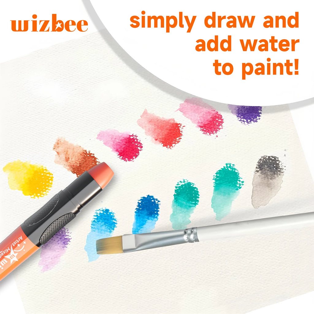 Wizbee Jumbo Crayons, 24 Color Gel Sticks ,Twistable, Washable, Smooth Silky Easy Grip, Art Supplies for Artists, Soft Crayons