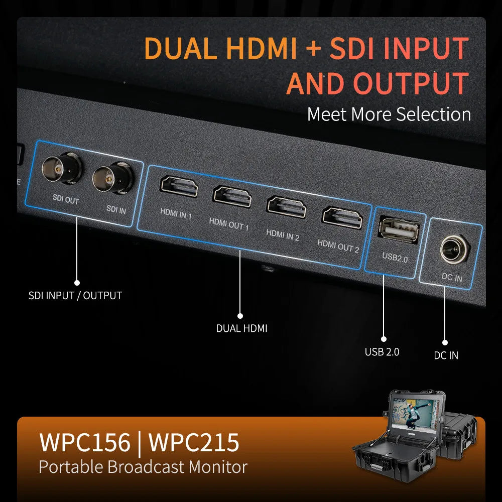 SEETEC WPC156 Versatile Broadcast Field Monitor, 15.6 Inch, Multiple Inputs (HDMI/SDI), for Various Cameras, ODM