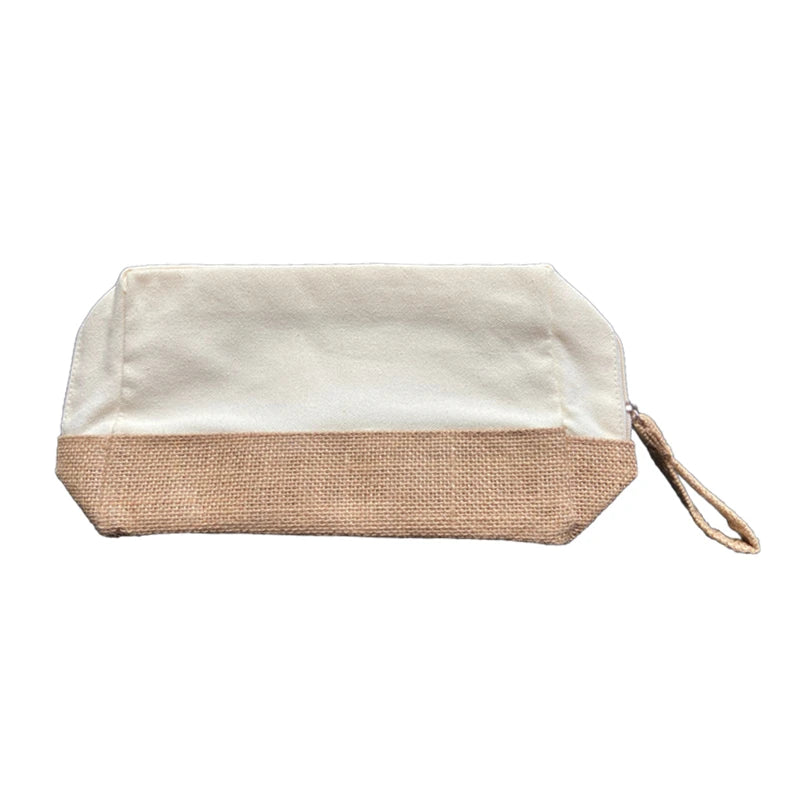 Custom with Logo Zipper Letter Pouch Fashion Style Large Capacity Cosmetic Makeup Organic Cotton Canvas Travel for Toiletry Bags