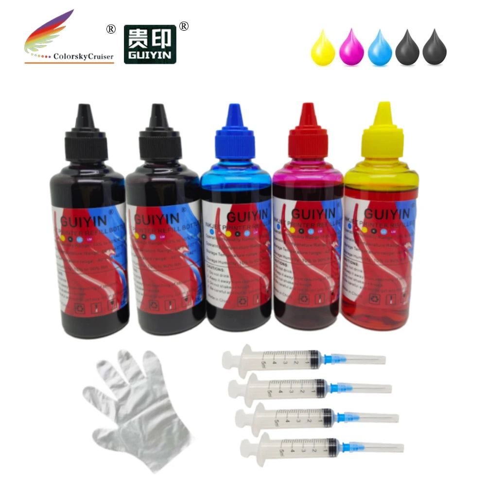 (RCH932XL) Refillable Refill Ink Inkjet Cartridge for HB 932 933 XL 932XL 933XL Officejet 6100 6600 6700 7110 BK C M Y 1 Set
