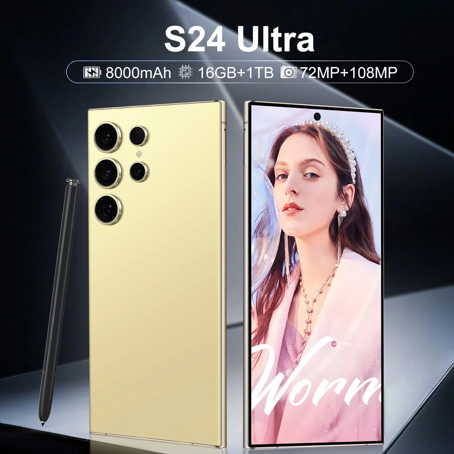 S24 Global Version 108MP Triple Cam Smart Cell Phone 8000mAh Battery Dual Sim for Travel Photography Use Good
