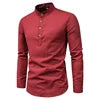 Men's Slim Fit Long Sleeve Cotton Polyester Shirt - Autumn Casual Business Blouse Top (Custom Logo Available)