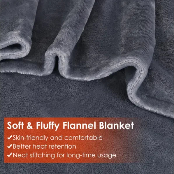 USB Heated Blanket Poncho Shawl Wrap with Zipper 59+31in Electric Heated Throw for Home Office Washable FCJ Traditional Scarf