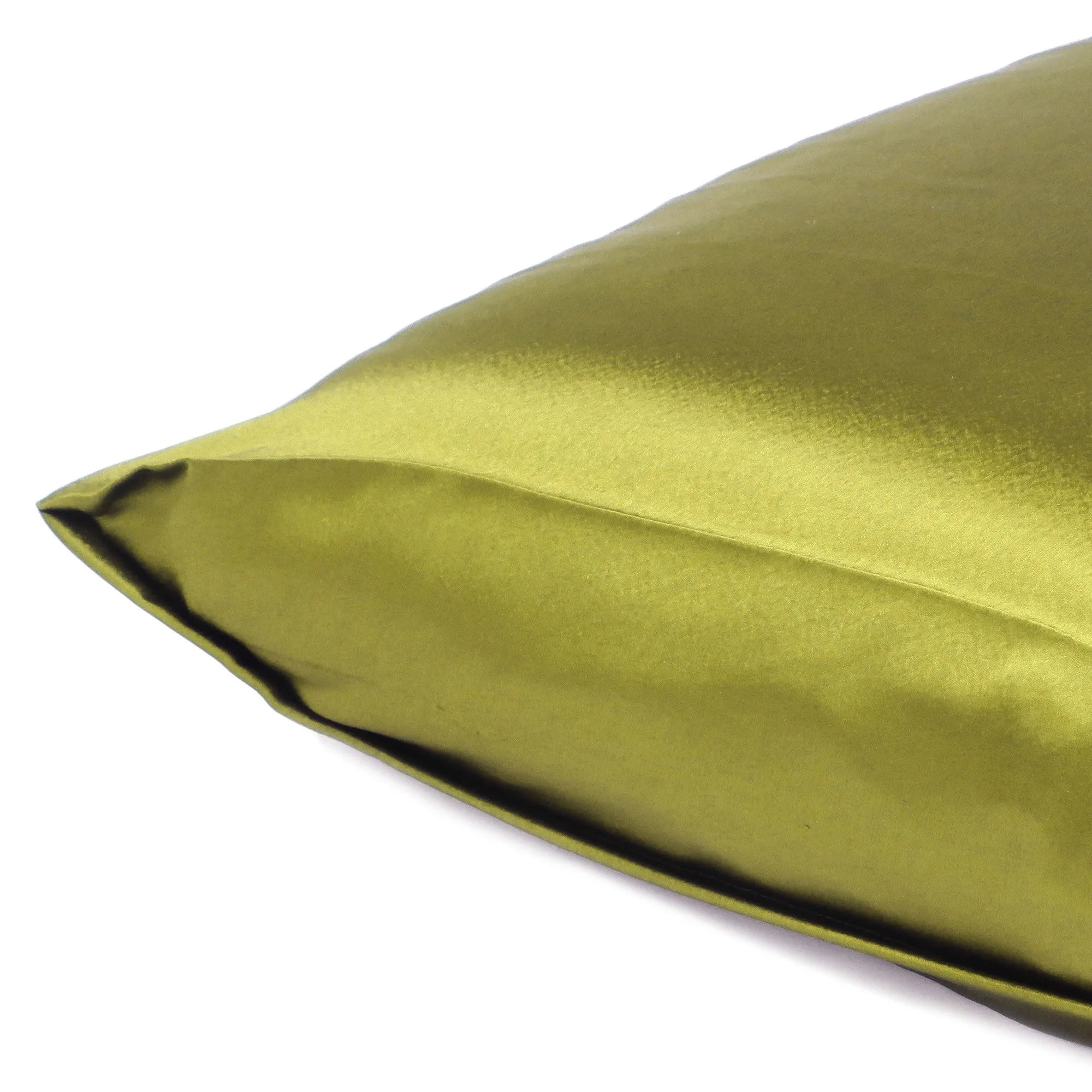 HMS Set of Two Dreamy Lemongrass Satin Queen Pillowcases Luxury Silk Scarves