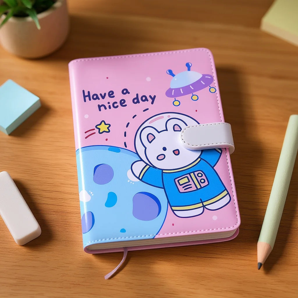 ELEGATE Kawaii A6 Notebook 80 Sheets Magnetic Closure Digital Printing Gift Note Pad