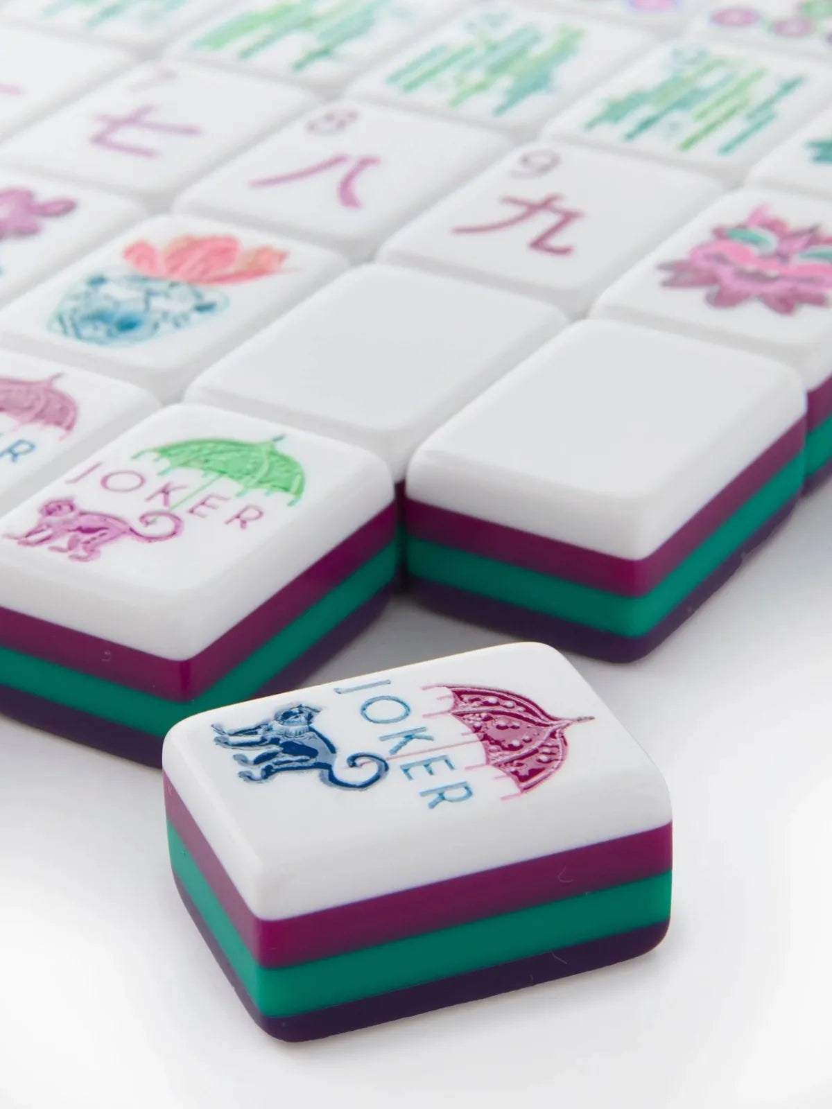 In Stock Beach Supplies New Mini Travel 4 Layer Engraved Acrylic Luxury 160 Purple Set America Mahjong Tiles