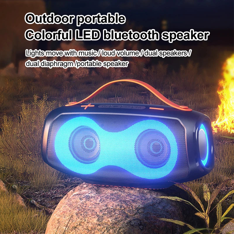 EBS-610   20W  Portable  Bluetooth 5.4  Party  Speaker  RGB LED Light   Wireless Music Player and Mic-Phone for Computer