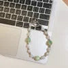 Luxury Glitter Rose Floral Beaded Chain Phone Lanyard Accessory Customizable Straps for iPhone 16 Pro Max 11 13 15