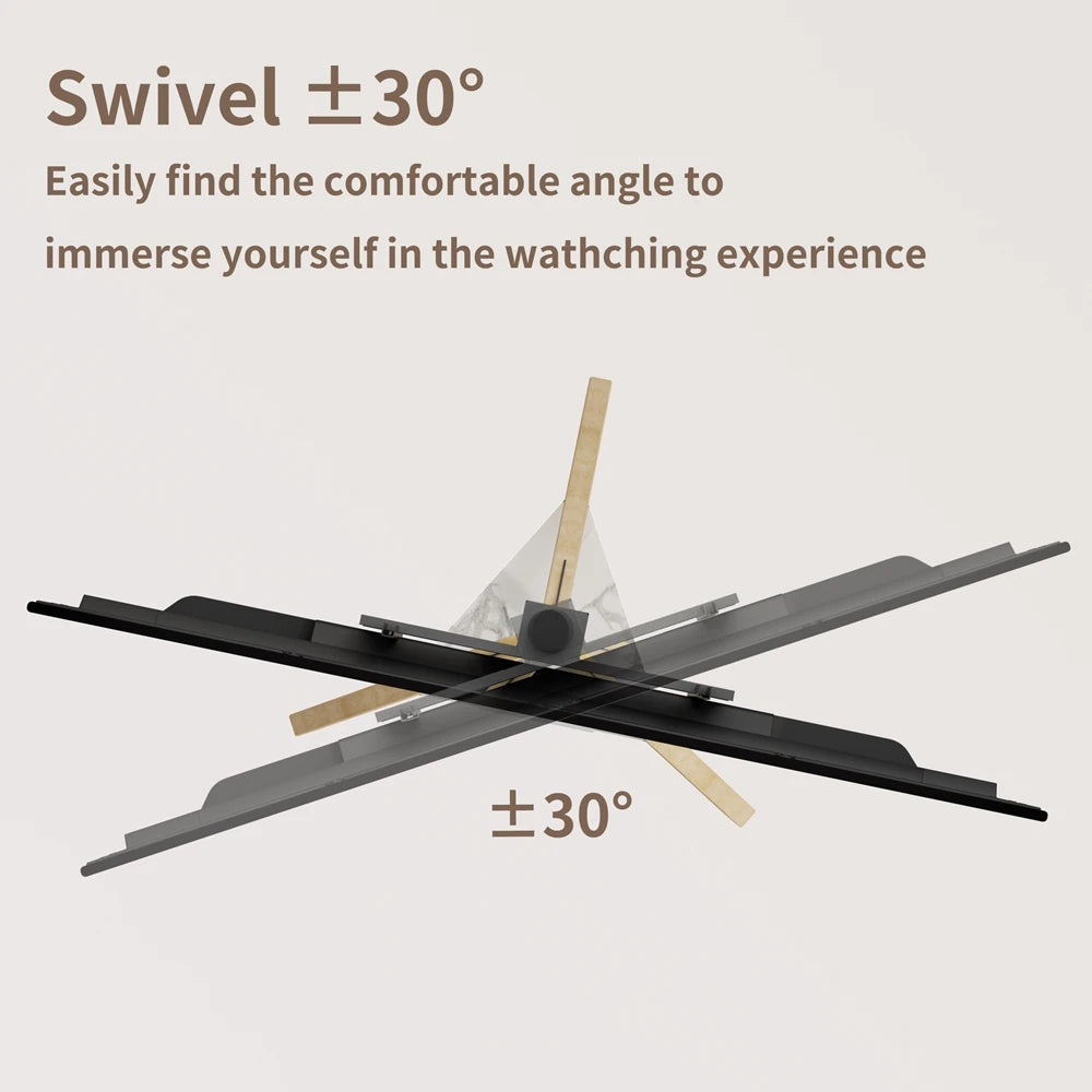 Corner TV Floor Stand with Sintered Stone Shelf Height Adjustable Tripod TV Mount for 40-75 Inches