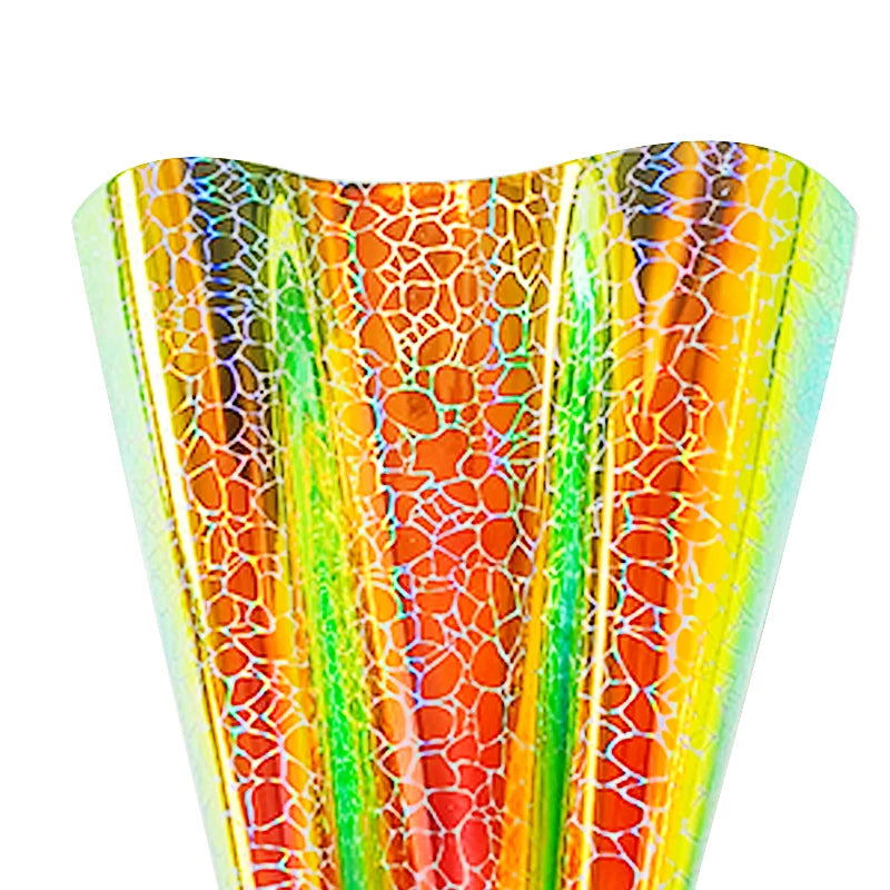 Holographic Crack Pattern Artificial Leather for DIY Luggage Bag Decoration Craft Project Overseas Warehouse Spot 30X135cm