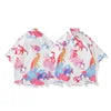 Oversized American Style 2023 Summer Fried Street Fashion Small Fish Print New Personalized Mens Casual Shirts