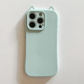 Cute Kitty Cat Ear Design Matte TPU Phone Case for iPhone 16 Pro Max 13 14 15 15 Pro Max Kawaii Candy Color Shockproof Cover
