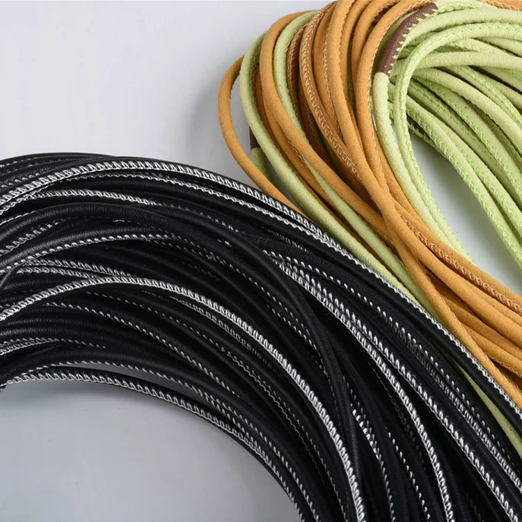 3mm-15mm Leather Round Rope Suede Microfiber Leather Core Leather Rope for Handbag Handle Hoodie Rope Shoelace