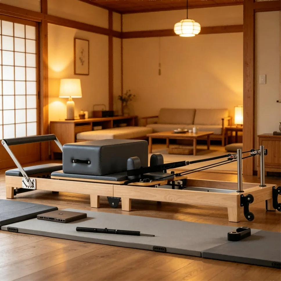 Usa Warehouse Local Stock Oak Foldable Studio Pilates Machine Pilates Equipment Home Professional Portable Pilates Reformers