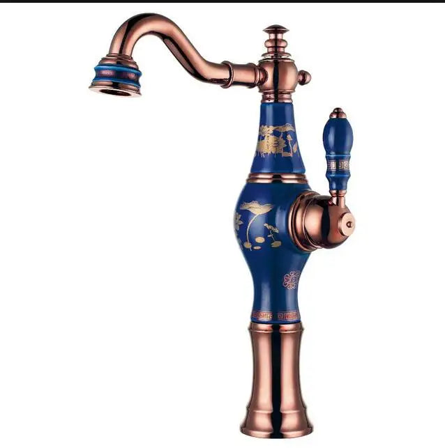 New Arrivals Top-grade Brass and Jade Basin Sink Faucet Deck Mounted Bathroom Water Tap Hot and Cold Mixer Tap Basin Faucet
