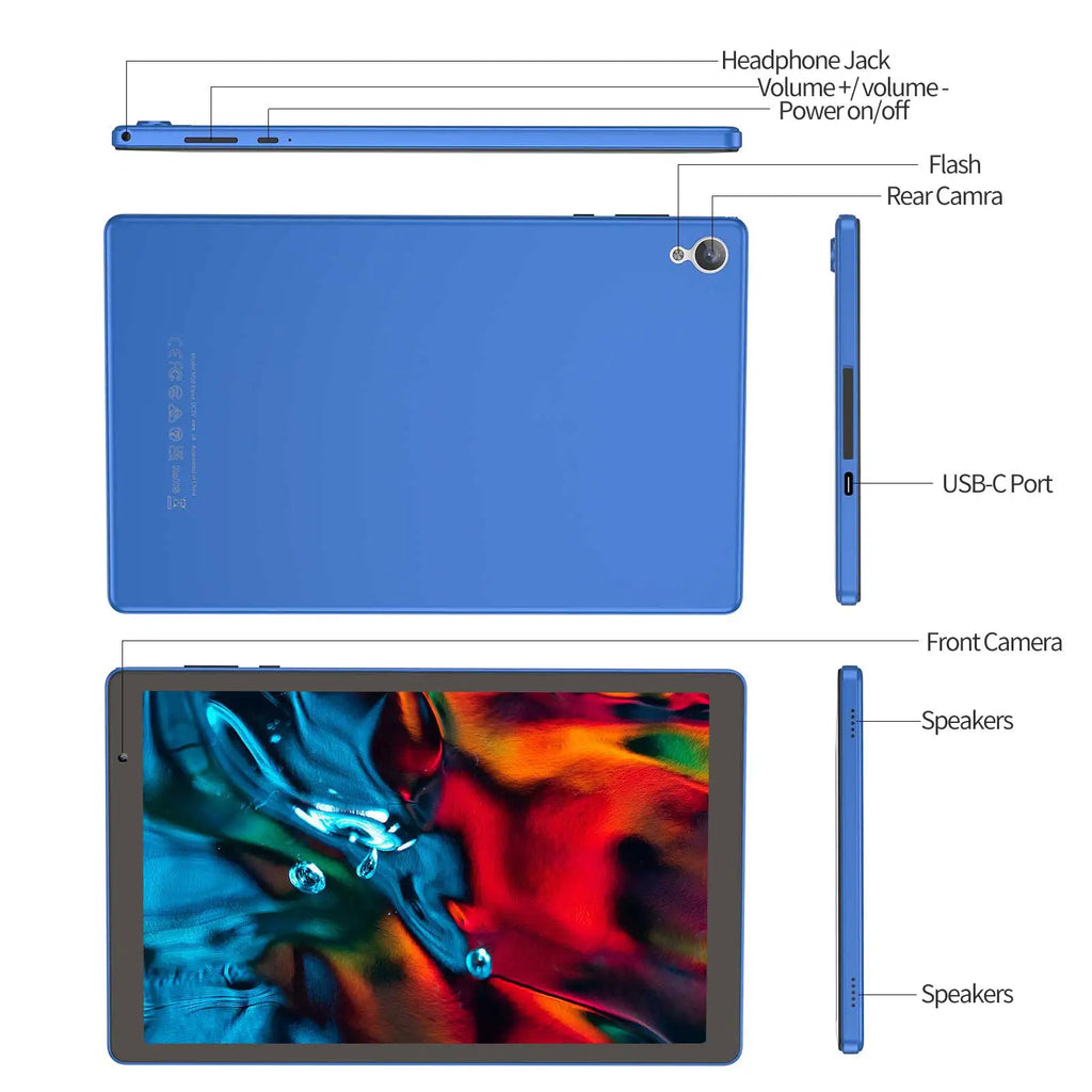 10.1-Inch Android Tablet PC A133 Processor 1280*800 Resolution 4+32GB Memory Front Camera for Learning Business