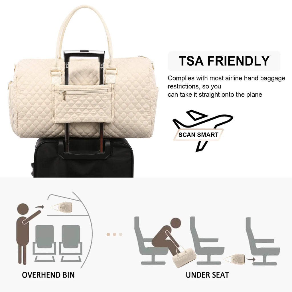 LOVEVOOK Fashion 2pc Gym Bag Travel Weekender Overnight Holdall Duffle Luggage With Shoes Compartment Women Overnight Duffle Bag