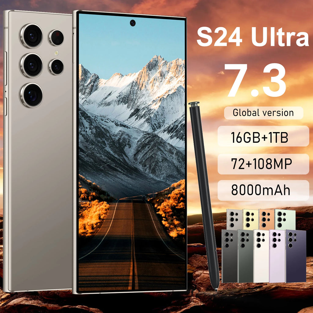 S24 Global Version 108MP Triple Cam Smart Cell Phone 8000mAh Battery Dual Sim for Travel Photography Use Good