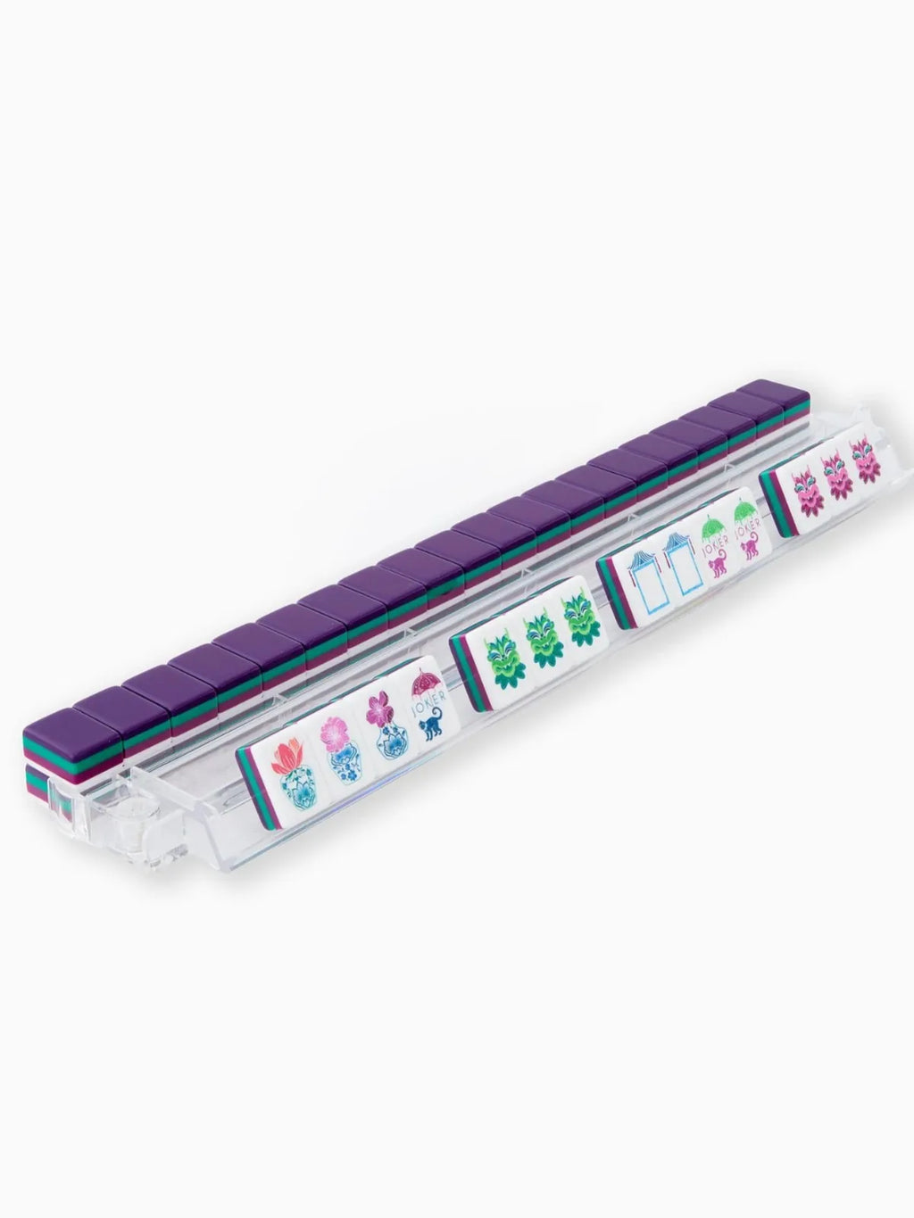 In Stock Beach Supplies New Mini Travel 4 Layer Engraved Acrylic Luxury 160 Purple Set America Mahjong Tiles