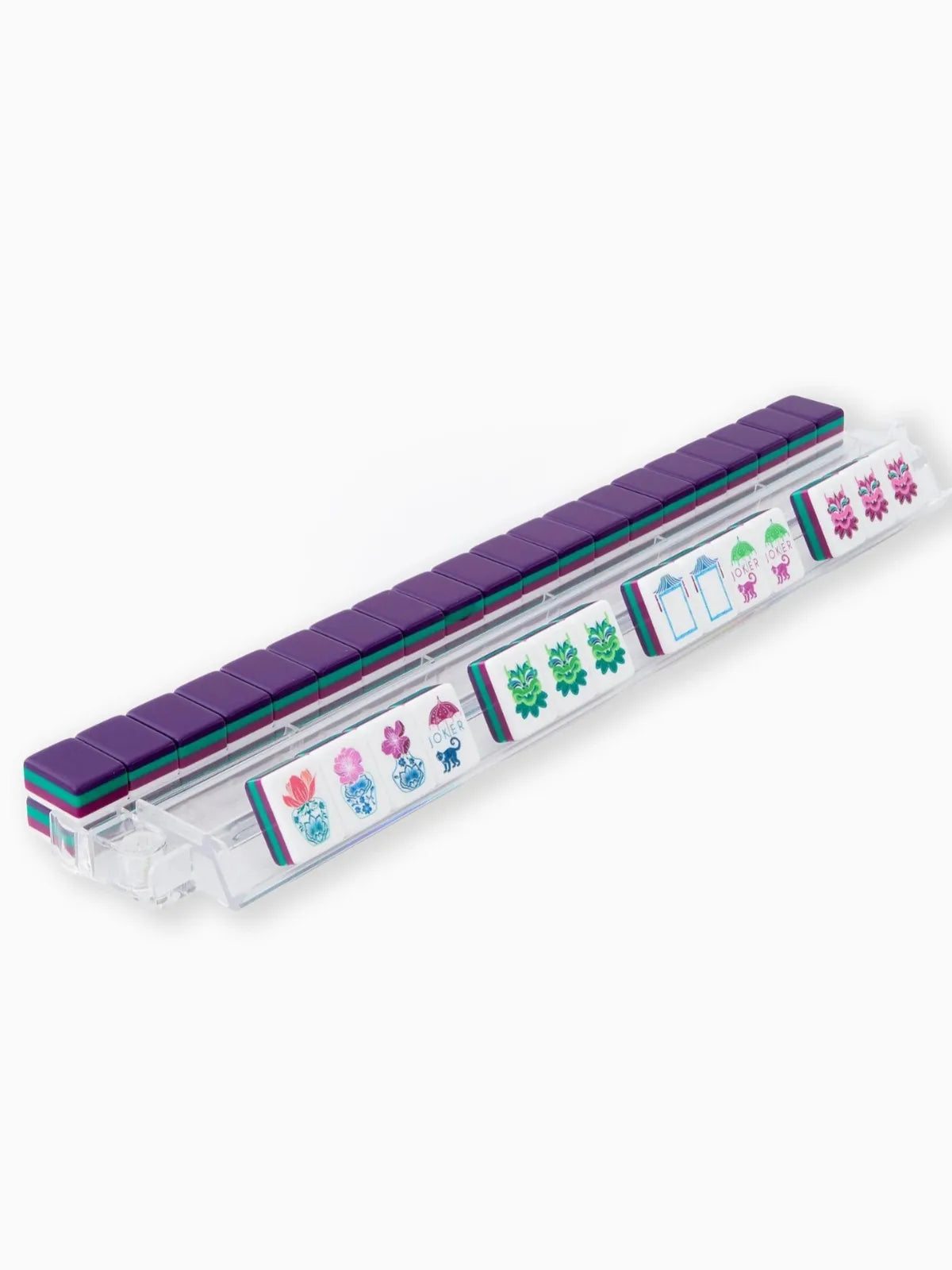 In Stock Beach Supplies New Mini Travel 4 Layer Engraved Acrylic Luxury 160 Purple Set America Mahjong Tiles
