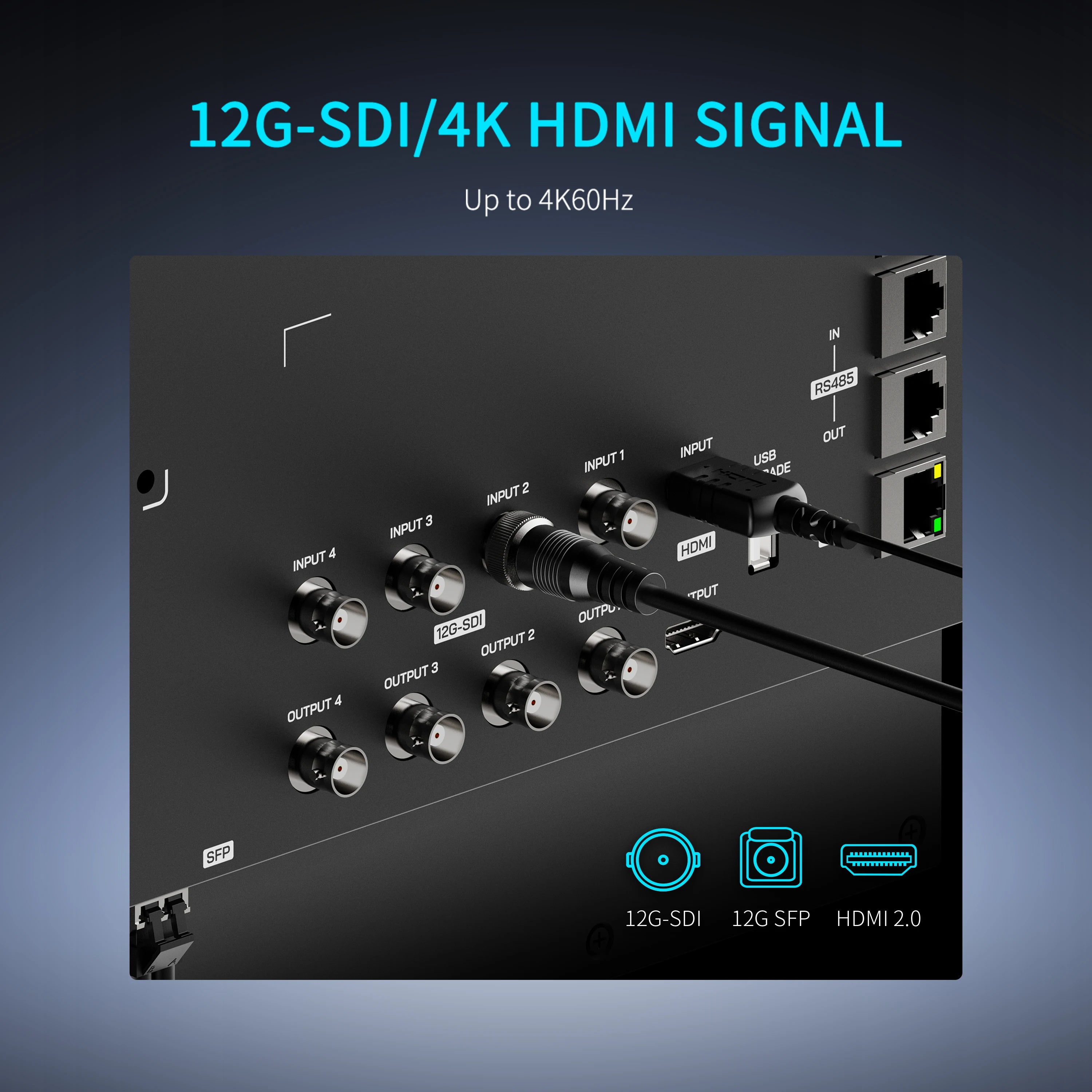 SEETEC S24 23.8" 4K Monitor with 4x12G-SDI & HDMI 2.0, 1000nit, for Multi-camera Live Production & Broadcasting