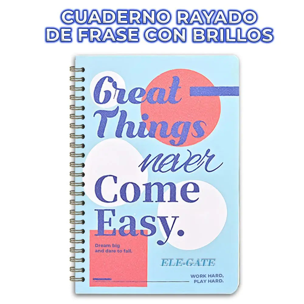 ELEGATE A5 Lined Imitation Leather Hardcover Planner Notebook Thermal Binding 60 Sheets Organizer Gift Digital Printing Model