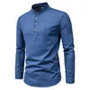 Men's Slim Fit Long Sleeve Cotton Polyester Shirt - Autumn Casual Business Blouse Top (Custom Logo Available)