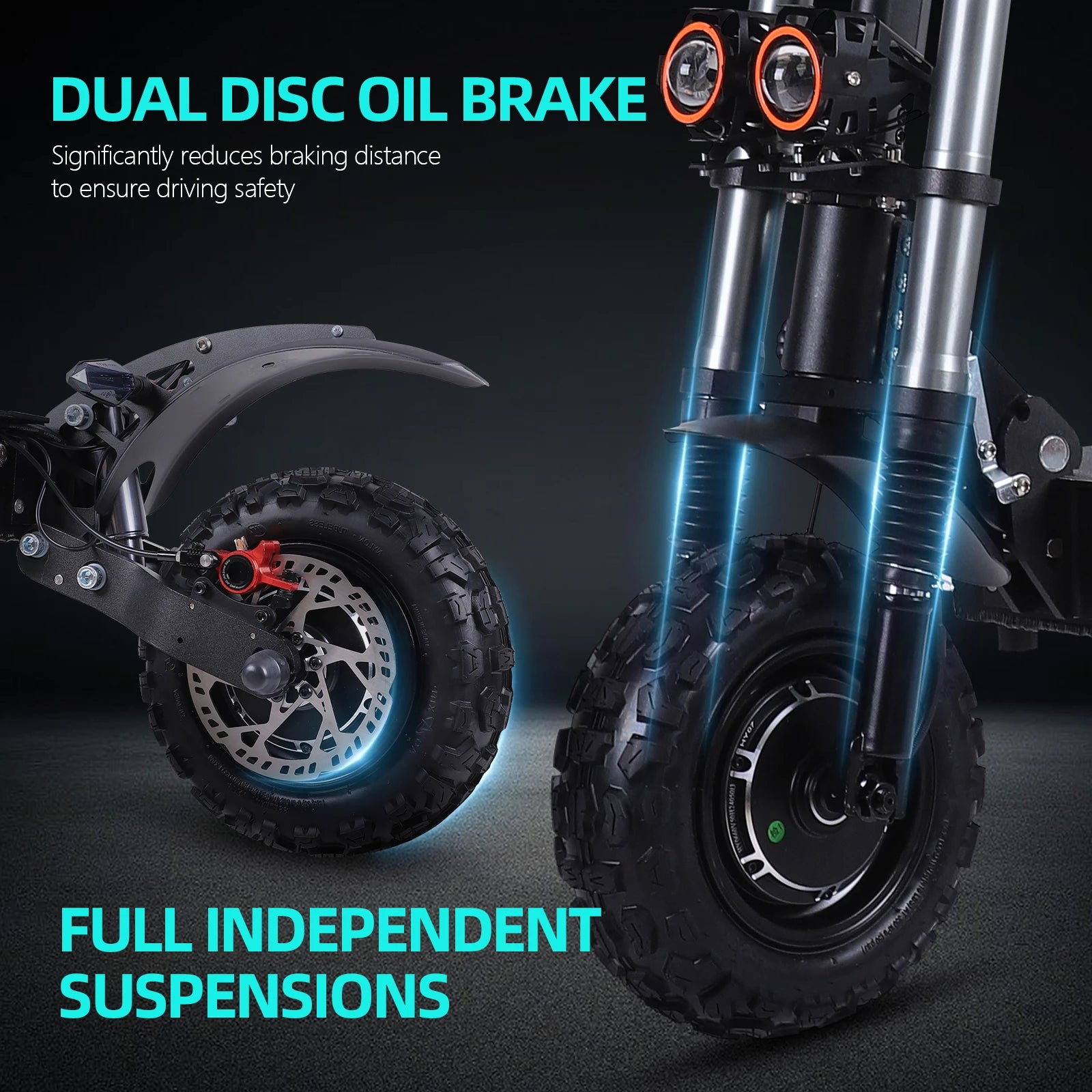 UK CA US Warehouse EScooter 6400W - 90km Max Range, 11" Off-Road Tires, 200kg Load, IPX5 Electric Scooter with Seat