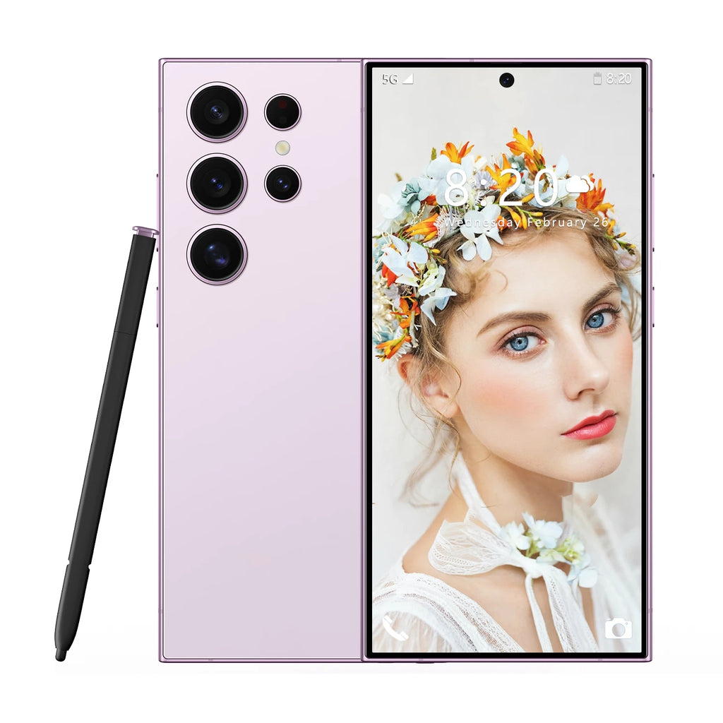 New S24 Ultra 5G Smartphone 7.3 Inch Large Screen 8+256GB Dual Sim 8000mAh Battery All-In-One Cellphone with 16GB RAM 1TB ROM